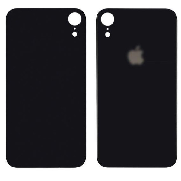 Задня кришка (скло) для Apple iPhone XR, Black (Big hole)