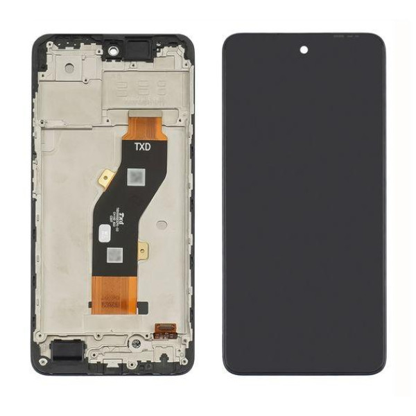 Дисплей для Tecno Spark 20 (KL5 | KJ5n) з сенсорним склом в рамці (Чорний) Оригінал Китай