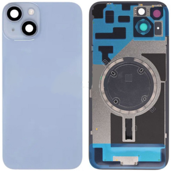 Корпус для Apple iPhone 14 із заднім склом, рамкою та склом камери (Blue)