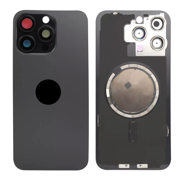 Корпус для Apple iPhone 15 Pro Max із заднім склом, рамкою та склом камери (Black Titanium)
