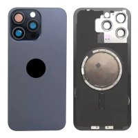 Корпус для Apple iPhone 15 Pro Max із заднім склом, рамкою та склом камери (Blue Titanium)