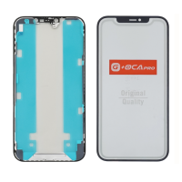 Скло дисплея з OCA плівкою, рамкою та сiточкою для Apple iPhone 12 Pro Max (Чорне) G+OCA Pro