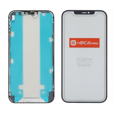 Скло дисплея з OCA плівкою, рамкою та сiточкою для Apple iPhone 12 Pro Max (Чорне) G+OCA Pro