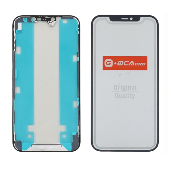 Скло дисплея з OCA плівкою, рамкою та сiточкою для Apple iPhone 12 Pro Max (Чорне) G+OCA Pro