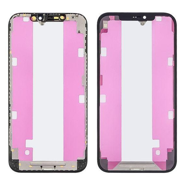 Скло дисплея з OCA плівкою та рамкою для Apple iPhone 12 Pro Max (Чорне) HC