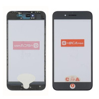 Скло дисплея з OCA плівкою, рамкою та сiточкою для Apple iPhone 8 (Чорне) G+OCA Pro