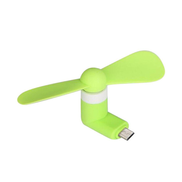 Портативний мобільний вентилятор MicroUSB (Зелений)