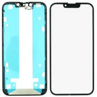 Скло дисплея з OCA плівкою та рамкою для Apple iPhone 13 (Чорне)