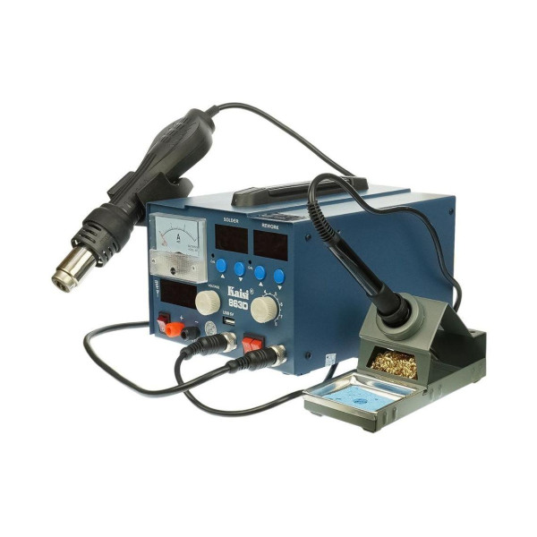 Паяльна станція Kaisi 863D, фен, паяльник, блок живлення 15V 3A, USB A 5V 2A