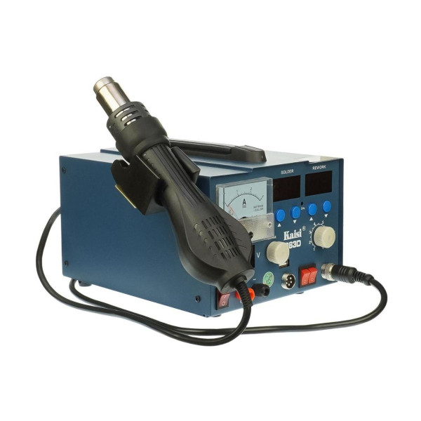 Паяльна станція Kaisi 863D, фен, паяльник, блок живлення 15V 3A, USB A 5V 2A
