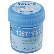 Паста BGA легкоплавка Relife RL-404 40 г, 138 гр. С