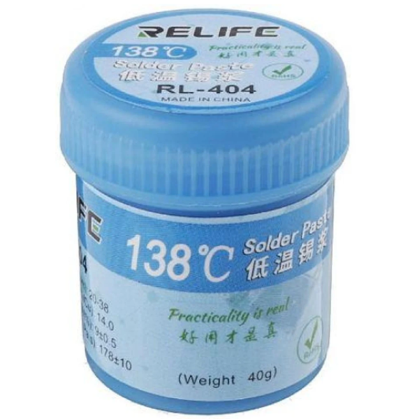 Паста BGA легкоплавка Relife RL-404 40 г, 138 гр. С