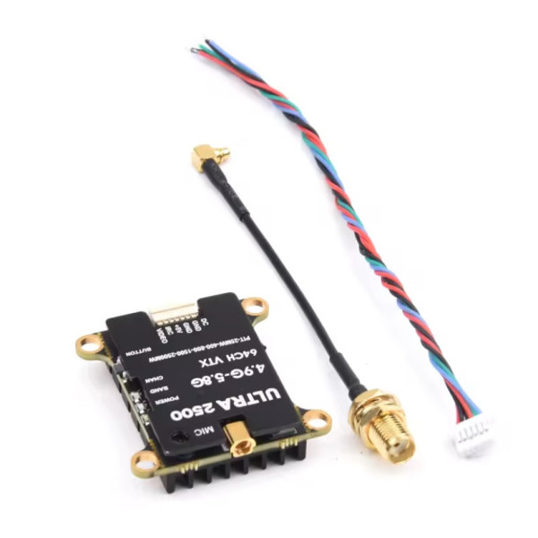 Ultra 2500 VTX 4.9G–5.8G 2.5W, 25мВт/400мВт/800мВт/1500мВт/2500мВт, Pit mode, на 64 канали