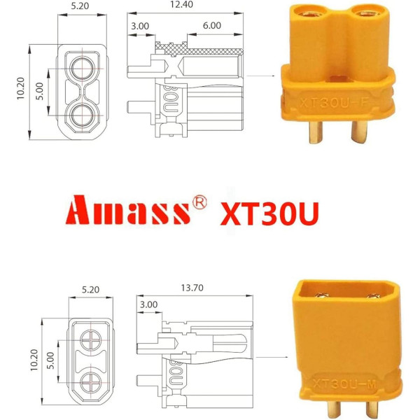 Конектор (Роз'єм) XT30U Amass Male (тато)