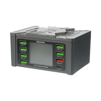 Зарядна станція з індикацією параметрів заряджання Mechanic V-Power 8 Pro 110W (6 USB 2.4А/1 USB QC 3A/1 Type C - PD 20W/ Wireless