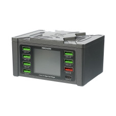 Зарядна станція з індикацією параметрів заряджання Mechanic V-Power 8 Pro 110W (6 USB 2.4А/1 USB QC 3A/1 Type C - PD 20W/ Wireless