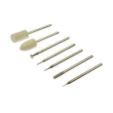 Набір насадок для бормашини QianLi 7 pcs Kit (повстяні шарошки циліндр/конус, алмазні фрези A2.5mm/ A0.6mm/ K1.0mm/ K4.0mm/ D0.1mm