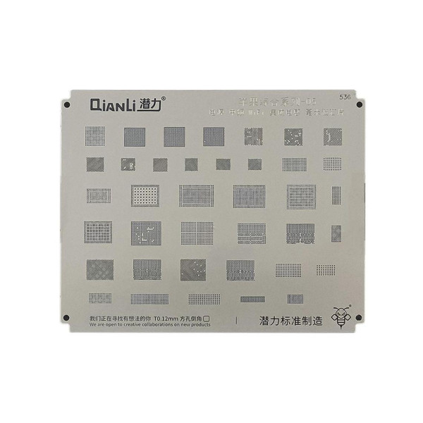 Трафарет BGA QianLi QS536 iPhone Universal 05 (Power, IF, WiFi, Integrated inductor, Millimeter wave chip)