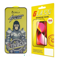 Захисне скло для Apple iPhone 14 Pro/ 15/ 16 Full Glue Anti-Static Privacy (0.3 мм, чорне)