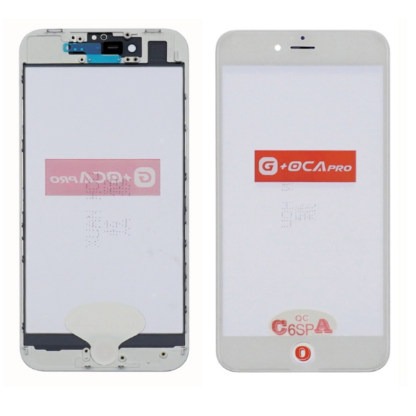 Скло тачскрина з OCA плівкою для Apple iPhone 8 біле з рамкою та сіточкою G+OCA Pro