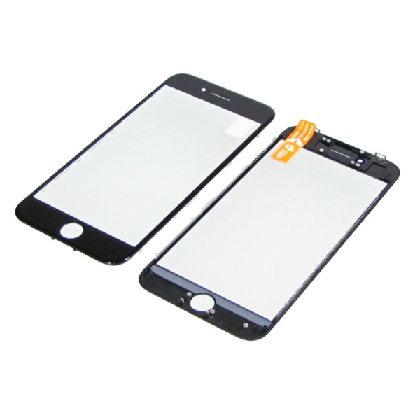 Скло тачскрина з OCA плівкою для Apple iPhone 8 (Чорне) з рамкою HC