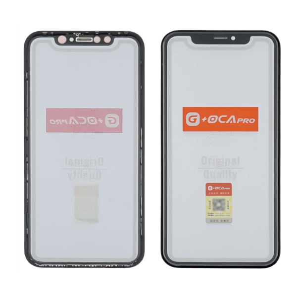 Скло тачскрина з OCA плівкою для Apple iPhone XR чорне з рамкою та сіточкою G+OCA Pro