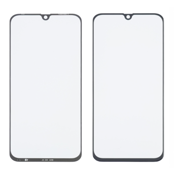 Скло тачскрина з OCA плівкою для Samsung A405 Galaxy A40 (2019) чорне з олеофобним покриттям, загартоване