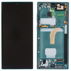 Дисплей Samsung S908B Galaxy S22 Ultra з сенсором в рамці зеленій GH82-27488D (Original)