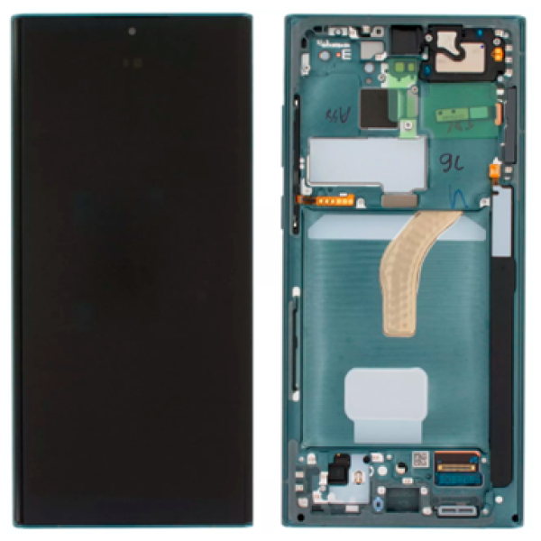 Дисплей Samsung S908B Galaxy S22 Ultra з сенсором в рамці зеленій GH82-27488D (Original)