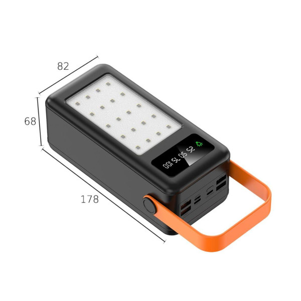 Зовнішній акумулятор (Power bank) S21 52500mAh 22.5W з ліхтарем (Чорний) без упаковки