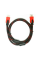 HDMI кабель 3m з нейлоновим обплетенням та позолоченими конекторами (Чорно-червоний)