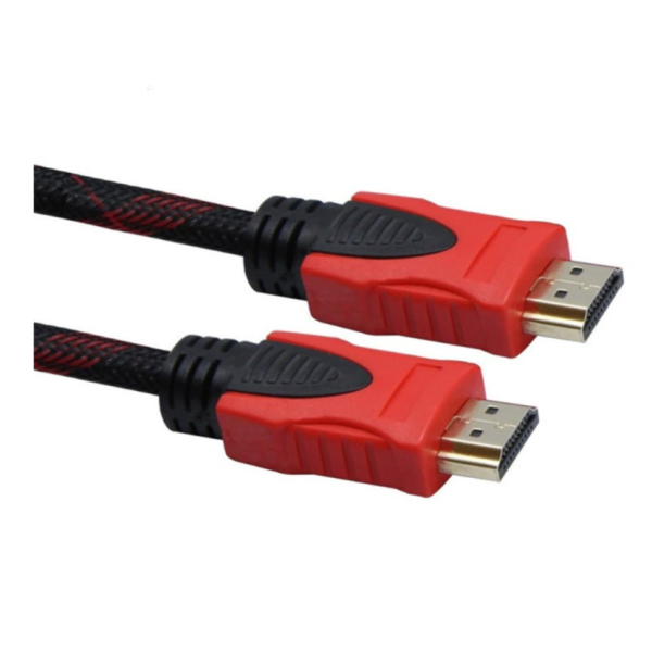 HDMI кабель 3m з нейлоновим обплетенням та позолоченими конекторами (Чорно-червоний)