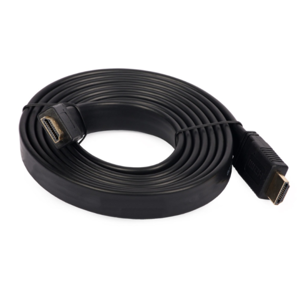HDMI кабель 3m з плоским кабелем та позолоченими конекторами (Чорний)