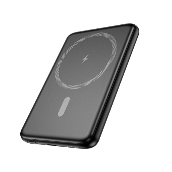 Зовнішній акумулятор (Power bank) Hoco J140A 5000mAh PD 20W магнітний з функцією бездротової зарядки (Чорний)