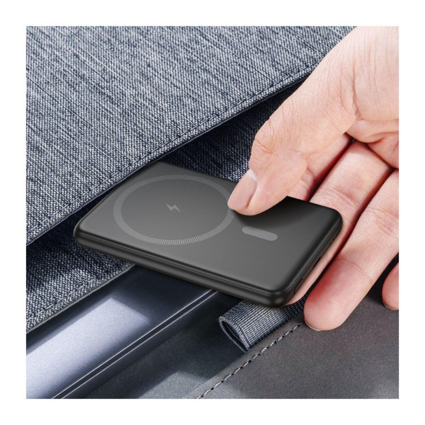Зовнішній акумулятор (Power bank) Hoco J140A 5000mAh PD 20W магнітний з функцією бездротової зарядки (Чорний)