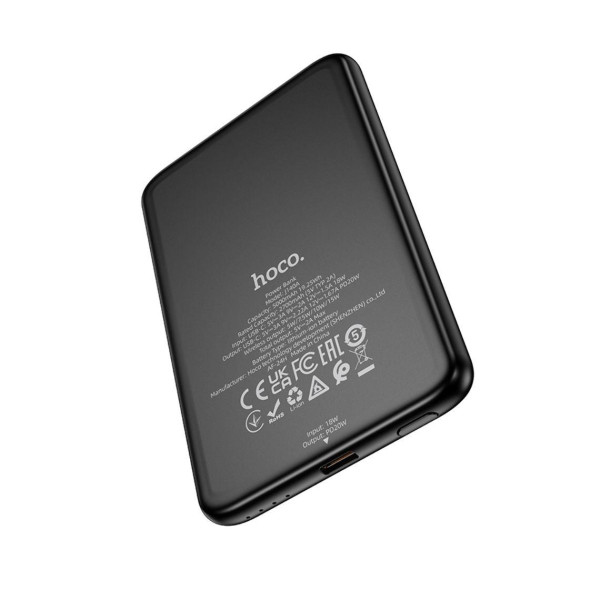 Зовнішній акумулятор (Power bank) Hoco J140A 5000mAh PD 20W магнітний з функцією бездротової зарядки (Чорний)