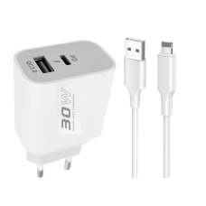 Зарядний пристрій з шнуром Konfulon C89Q + Lighting | DL48 (30W)