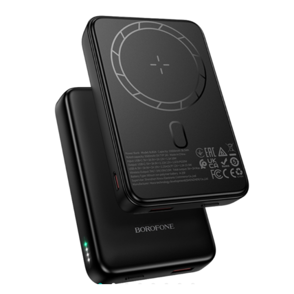 Павербанк Borofone BJ82A 10000mAh PD 20W магнітний з функцією бездротової зарядки (Чорний)