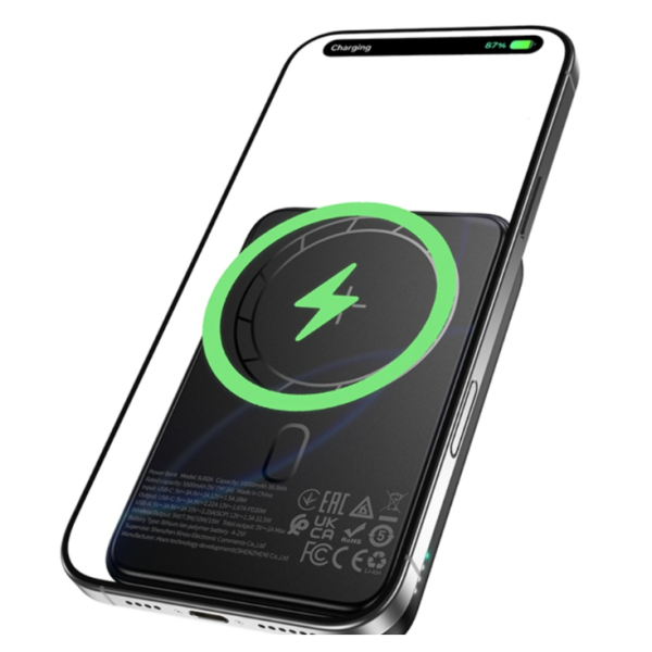 Павербанк Borofone BJ82A 10000mAh PD 20W магнітний з функцією бездротової зарядки (Чорний)
