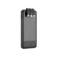 Павербанк Hoco J114 10000mAh з дисплеєм + кабелі 3в1 Type-C| Lightning| MicroUSB (Чорний)