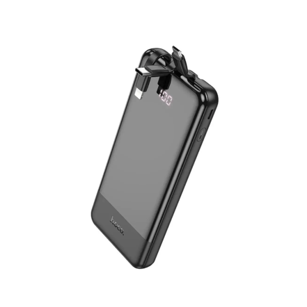 Павербанк Hoco J114 10000mAh з дисплеєм + кабелі 3в1 Type-C| Lightning| MicroUSB (Чорний)