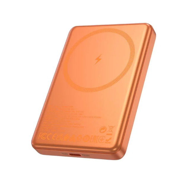 Павербанк Hoco Q26A 10000mAh PD 20W магнітний з функцією бездротової зарядки (Помаранчевий)