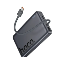 Павербанк Hoco Q44 10000mAh PD 20W магнітний з функцією бездротової зарядки з кабелем Type-C (Металевий сірий)