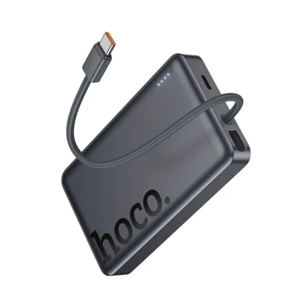 Павербанк Hoco Q44 10000mAh PD 20W магнітний з функцією бездротової зарядки з кабелем Type-C (Металевий сірий)