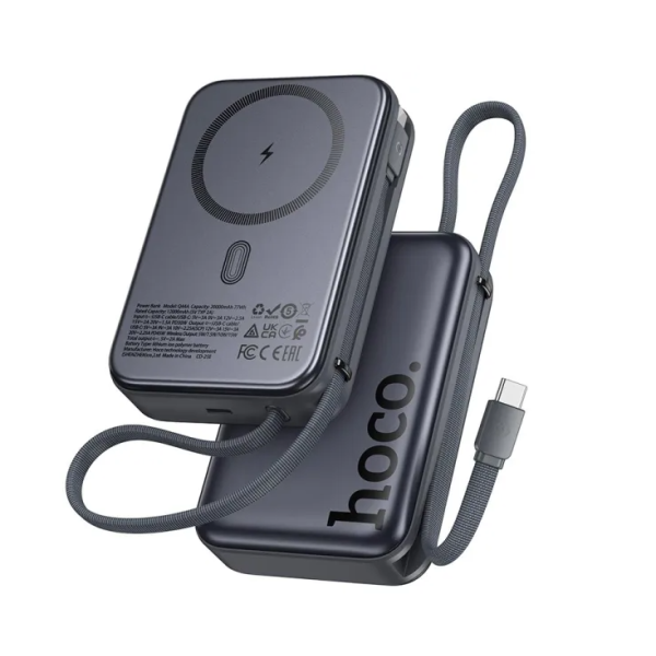 Павербанк Hoco Q44A 20000mAh PD 45W магнітний з функцією бездротової зарядки (Чорний)