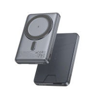 Павербанк Hoco Q46 5000mAh PD 20W 3в1 магнітний з функцією бездротової зарядки (Металевий сірий)