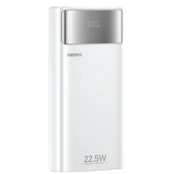 Павербанк Remax FC-12 20000mAh 22.5W PD+QC + кабель Type-C| Lightning, з ліхтариком (Білий)