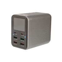 Зарядна станція з індикацією параметрів заряджання Relife Q4 72W (2 USB 5 V 2.4 А/2 USB QC 3A/1 Type C 45 W/ 1 Type C 65 W)