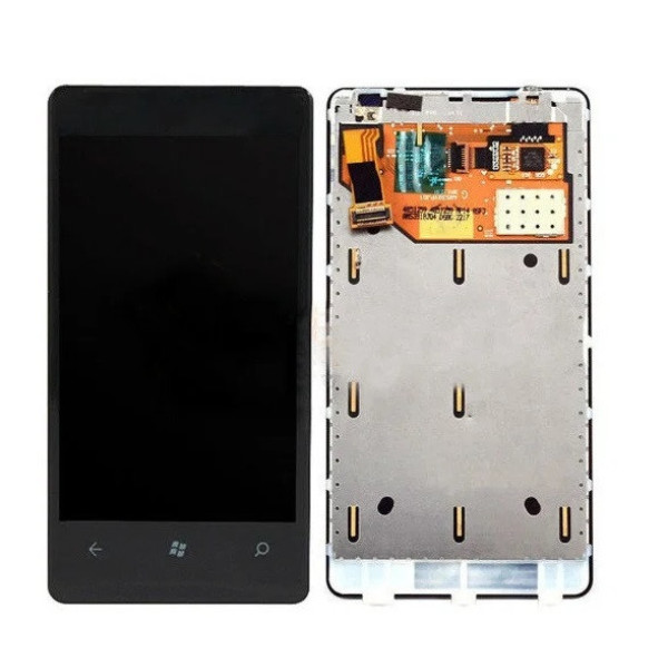 Дисплей для Nokia Lumia 800 з сенсорним склом в рамці (Чорний) Оригінал Китай