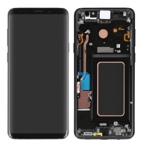 Дисплей для Samsung G965 Galaxy S9 Plus (GH97-21691A) с сенсорным стеклом в рамке (Черный) Сервисный оригинал